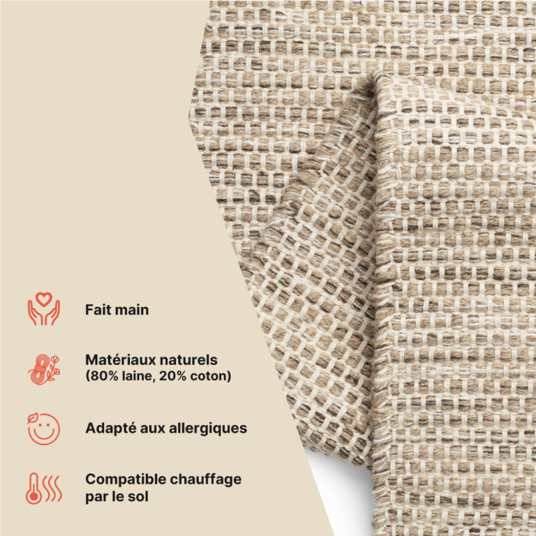 Tapis Laine Loni Brun Clair