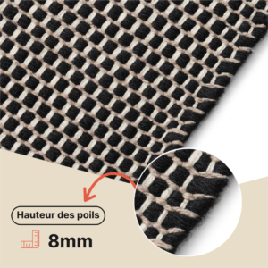 Tapis Laine Loni Noir