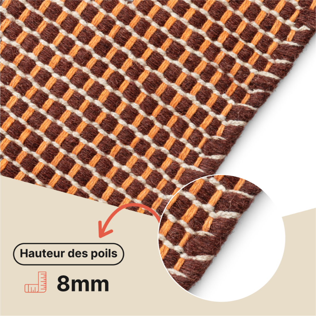 Tapis Laine Loni Brun Foncé