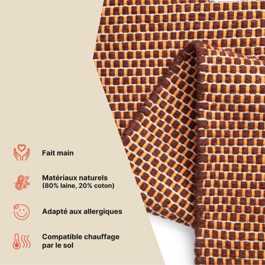 Tapis Laine Loni Brun Foncé