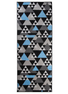 Tapis de Couloir Maya Gris Bleu Géométrique à Triangles