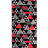 Tapis de Couloir Maya Gris Rouge Géométrique à Triangles