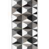 Tapis de Couloir Maya Gris Noir Géométrique à Carrés