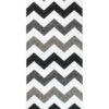 Tapis de Couloir Maya Gris Noir Géométrique en Zigzag