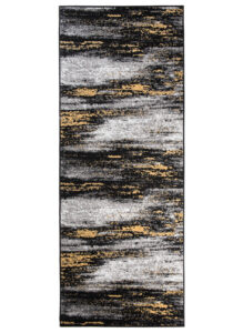 Tapis de Couloir Maya Gris Noir Jaune Abstrait