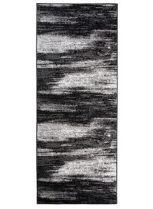 Tapis de Couloir Maya Gris Noir Abstrait
