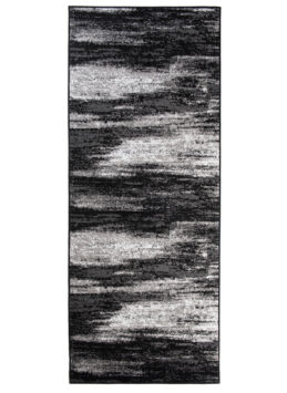 Tapis de Couloir Maya Gris Noir Abstrait