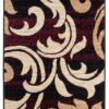 Tapis de couloir Dream Bordeaux Crème Ornements Feuilles