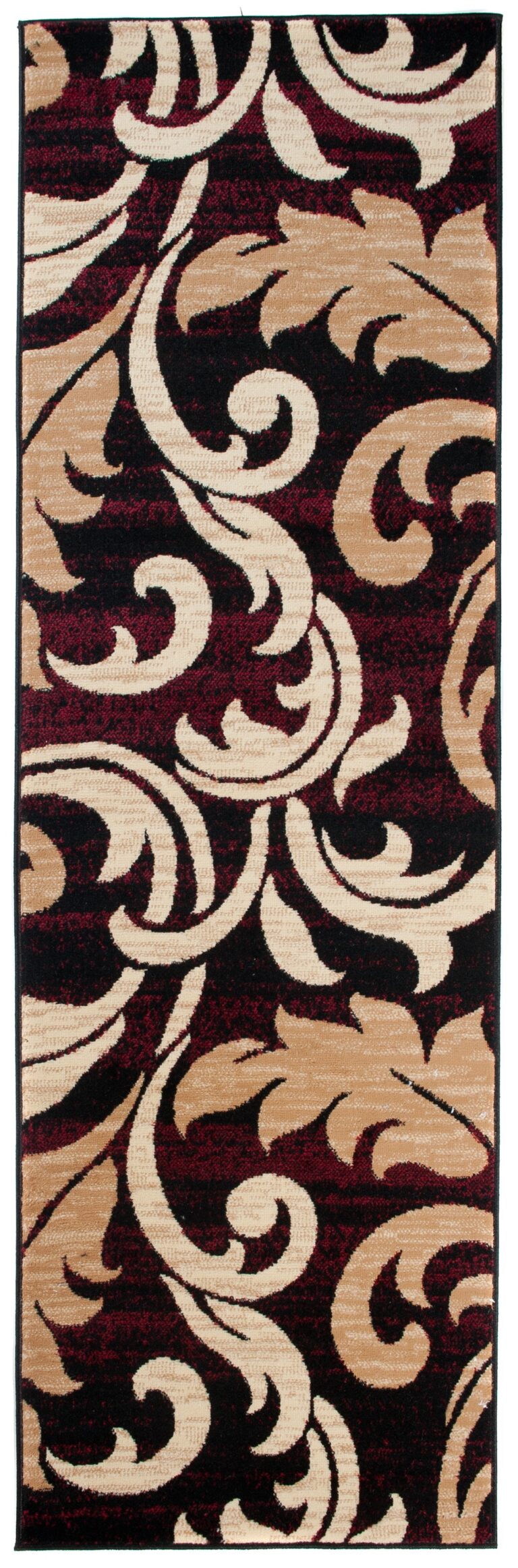 Tapis de couloir Dream Bordeaux Crème Ornements Feuilles