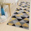 Tapis de couloir Lazur Gris Jaune Triangles