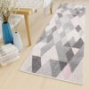 Tapis de couloir Lazur Gris Rose Triangles