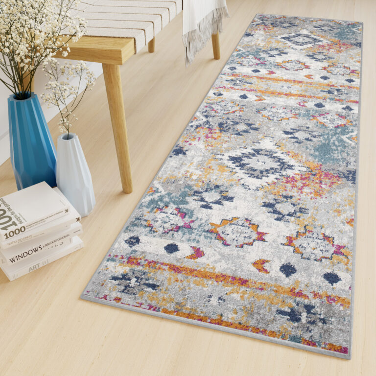 Tapis de couloir Lazur Gris Multicolore Boho