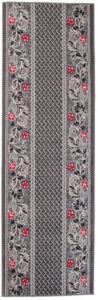 Tapis de couloir Dream Traditionnel Gris Motif Floral