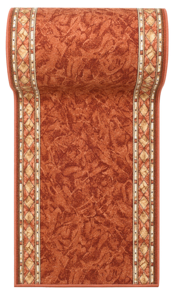 Tapis de couloir Antidérapant Terre Cuite Ornements