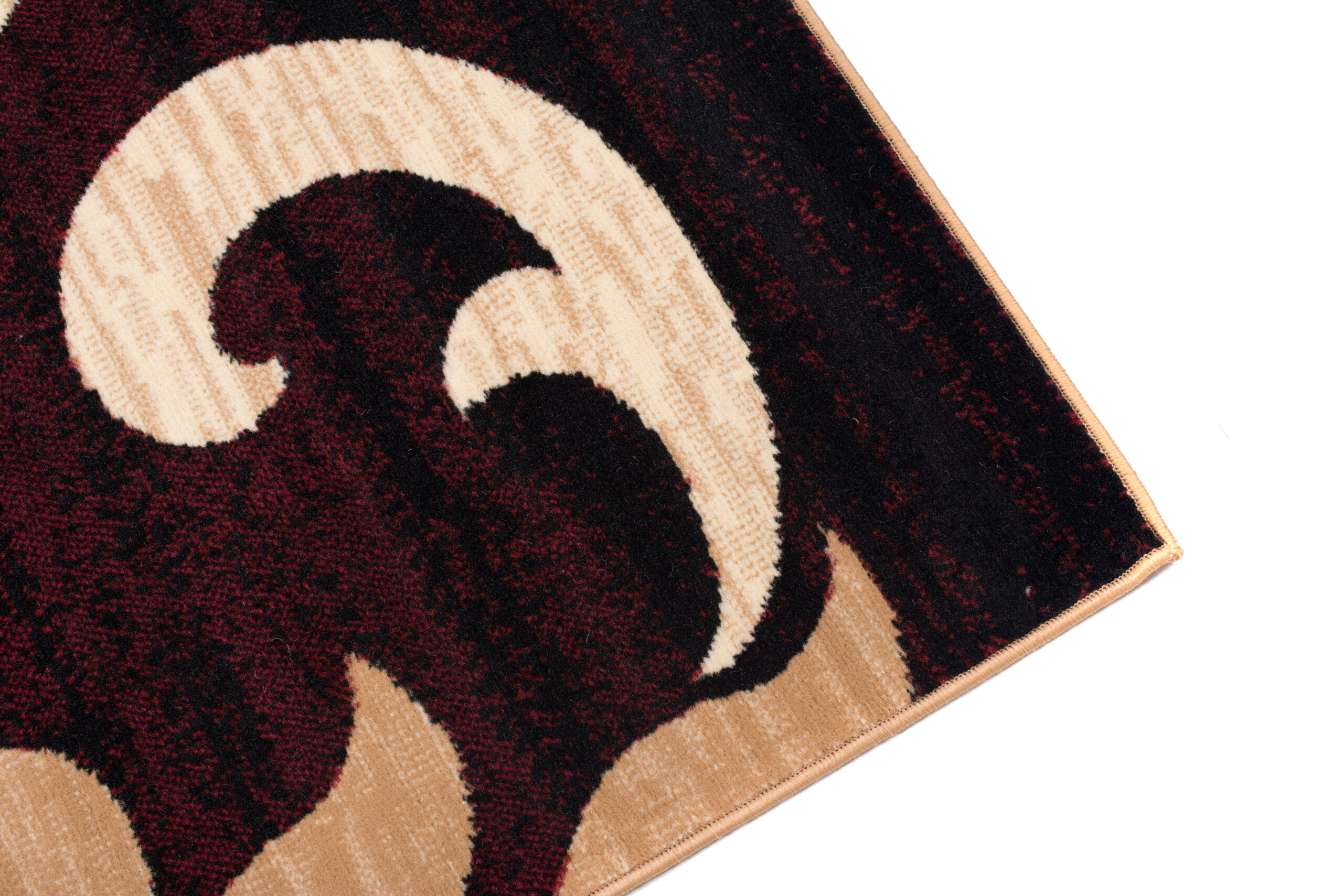 Tapis de couloir Dream Bordeaux Crème Ornements Feuilles