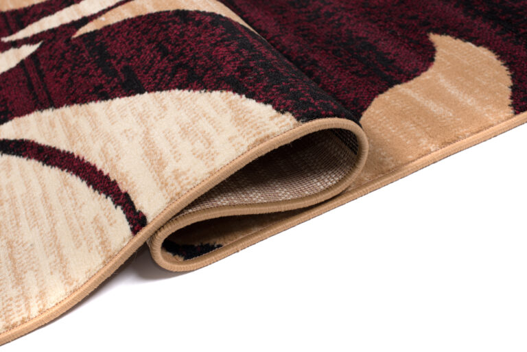 Tapis de couloir Dream Bordeaux Crème Ornements Feuilles