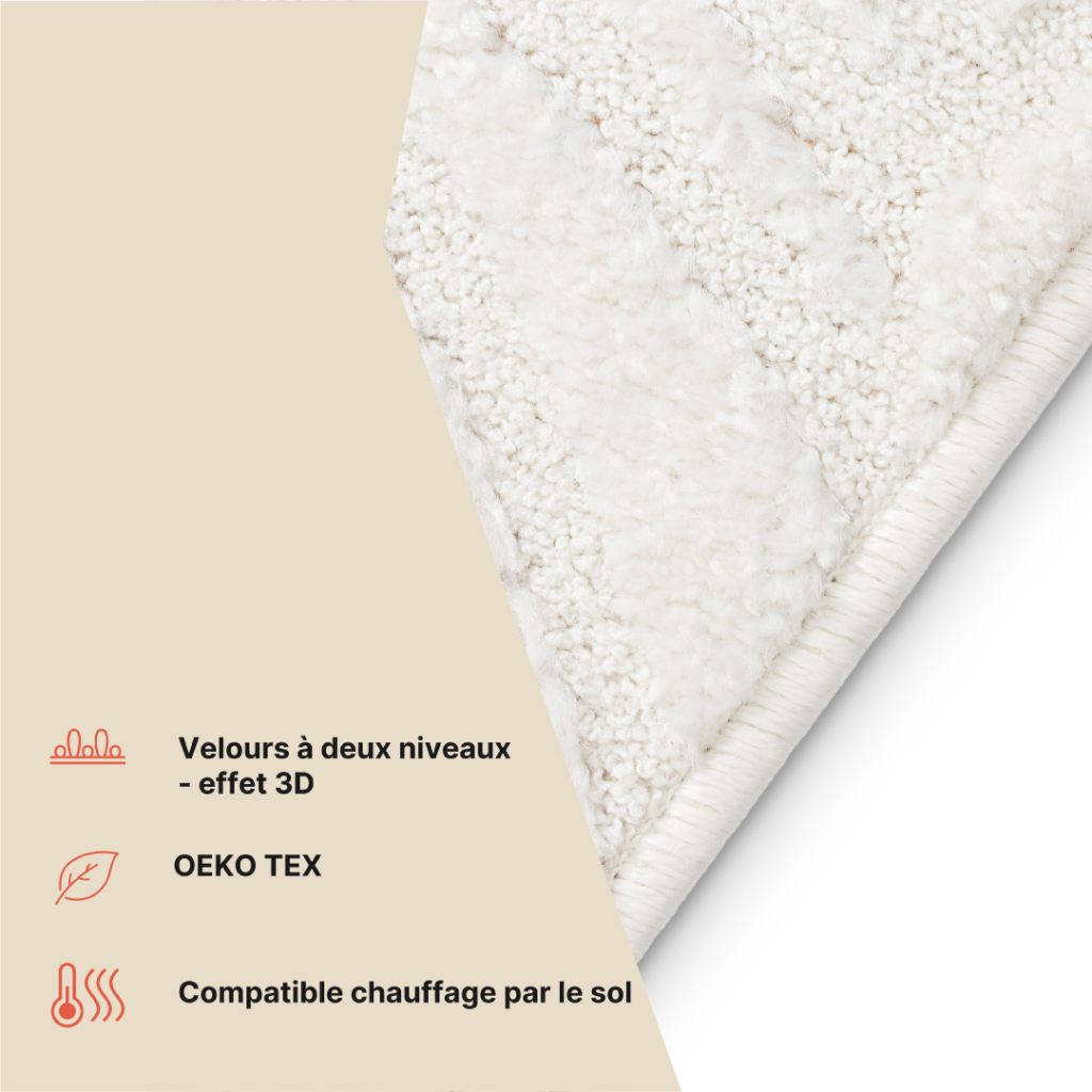 Tapis Terra Crème Feuilles de Palmier