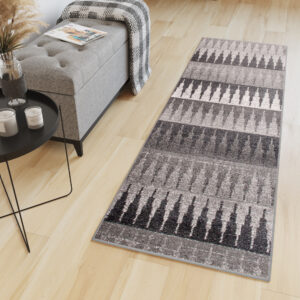 Tapis de couloir Sari Gris Géométrique