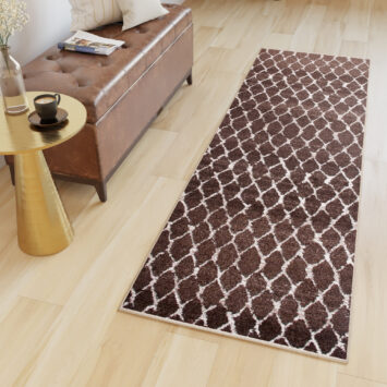 Tapis de couloir Sari Marron Géométrique