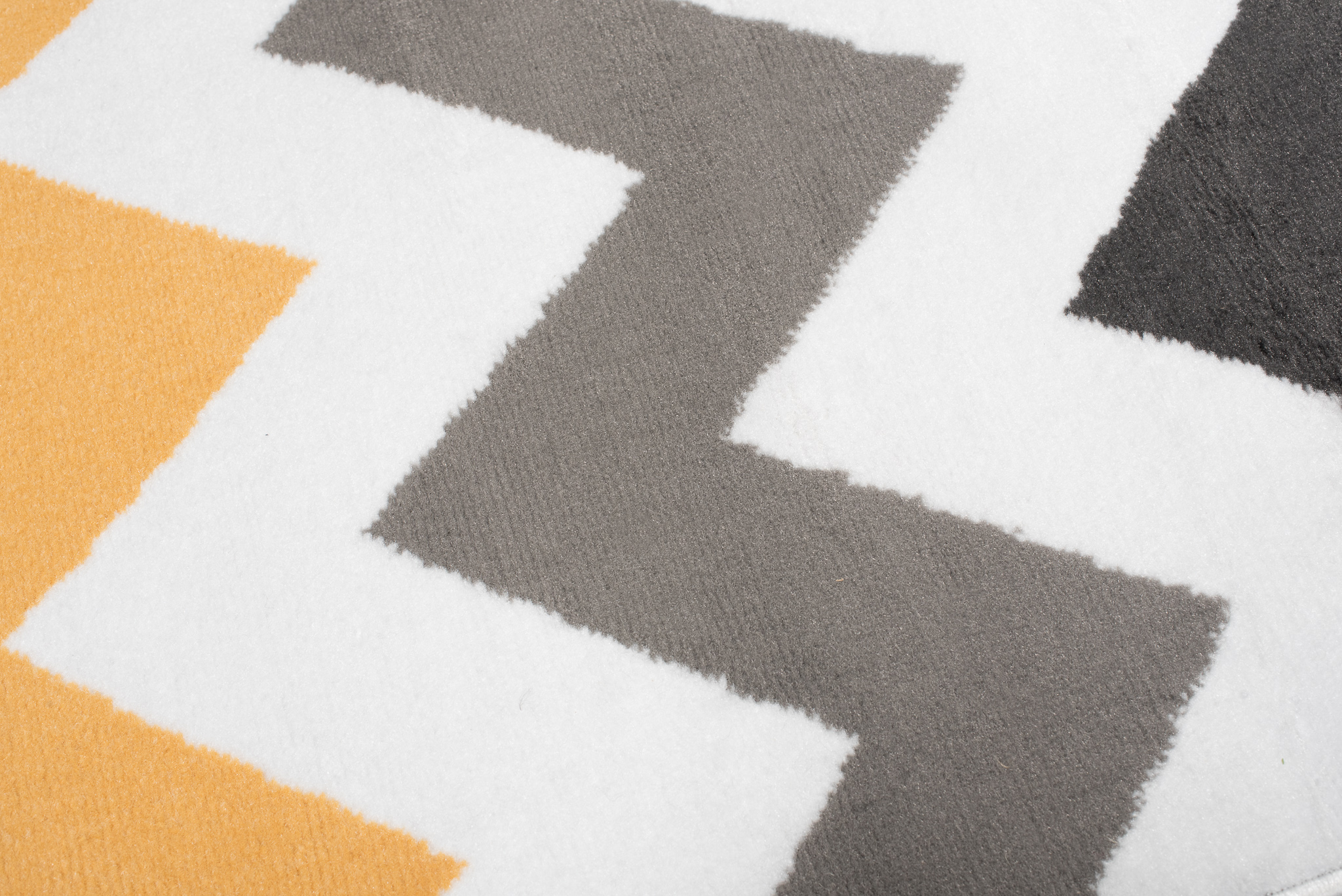 Tapis de Couloir Maya Gris Jaune Géométrique en Zigzag