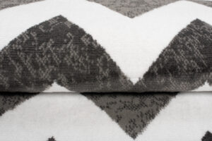 Tapis de Couloir Maya Gris Noir Géométrique en Zigzag