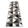 Tapis de Couloir Maya Gris Noir Géométrique à Carrés