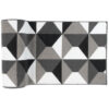 Tapis de Couloir Maya Gris Noir Géométrique à Carrés