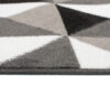 Tapis de Couloir Maya Gris Noir Géométrique à Carrés