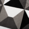 Tapis de Couloir Maya Gris Noir Géométrique à Carrés