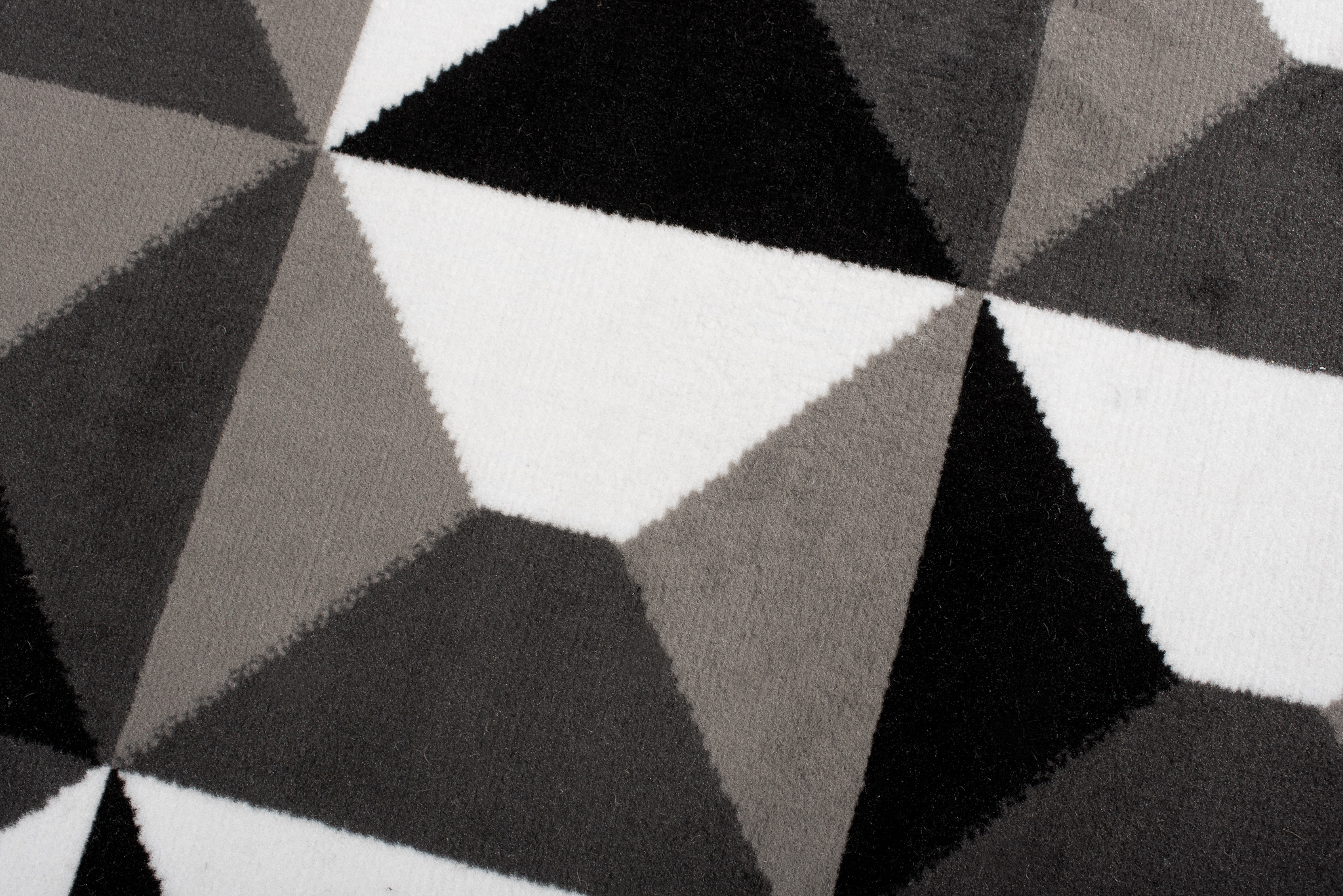 Tapis de Couloir Maya Gris Noir Géométrique à Carrés