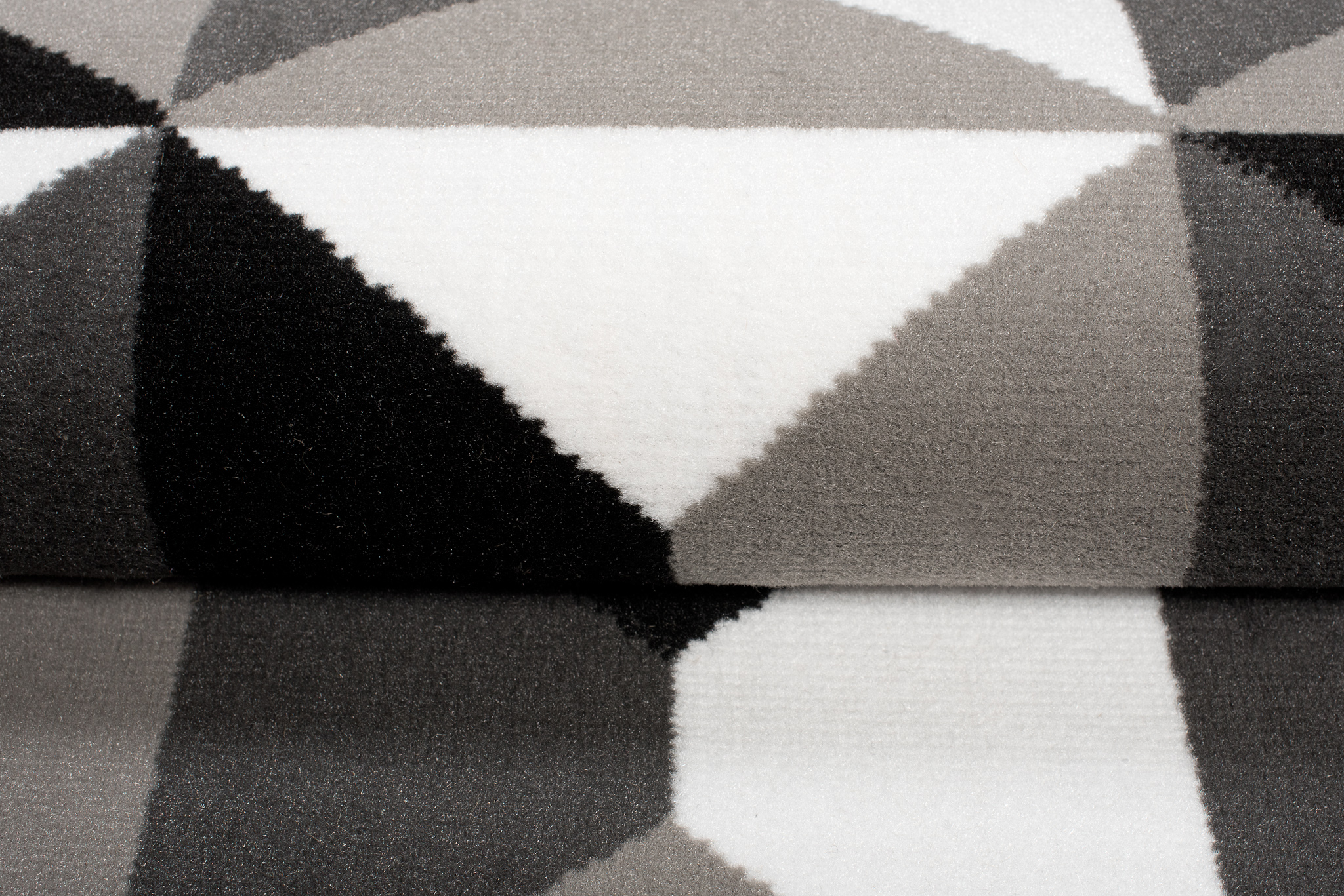 Tapis de Couloir Maya Gris Noir Géométrique à Carrés