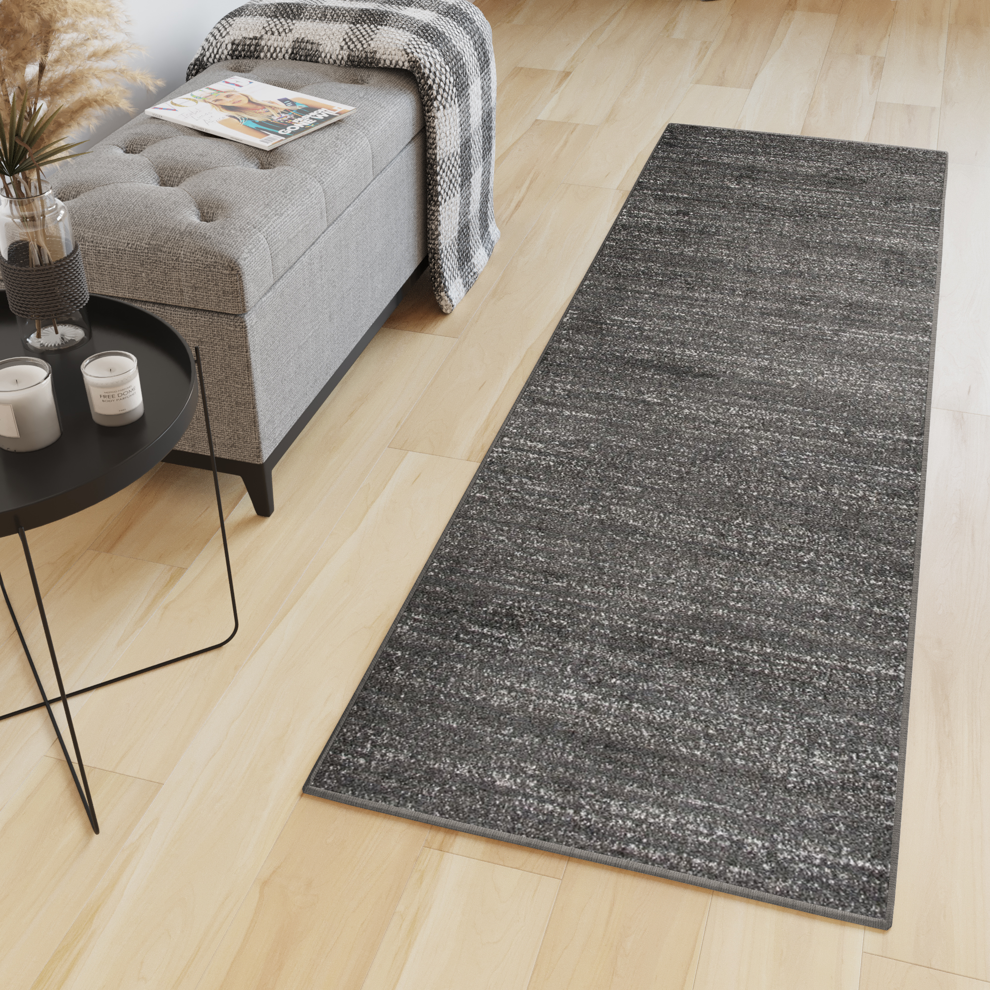 Tapis de couloir Sari Gris Foncé Mélange