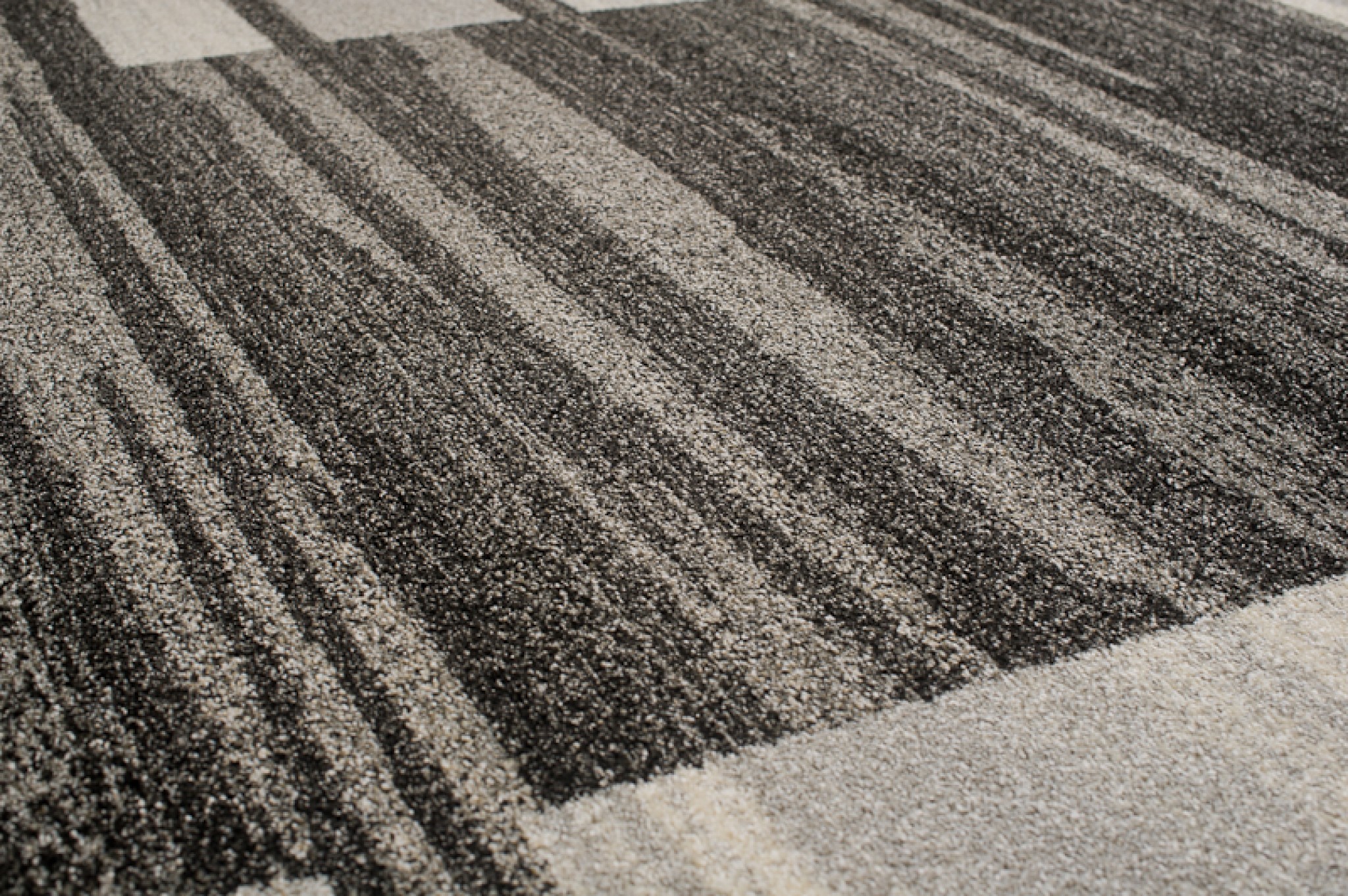 Tapis Sari Anthracite Beige Cadre