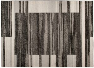 Tapis Sari Anthracite Beige Cadre