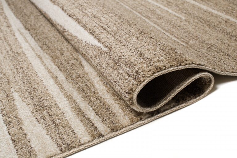 Tapis Sari Beige Foncé Rayé