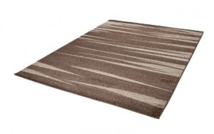 Tapis Sari Marron Beige Rayé