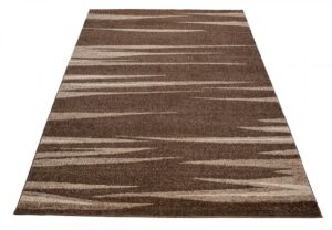 Tapis Sari Marron Beige Rayé