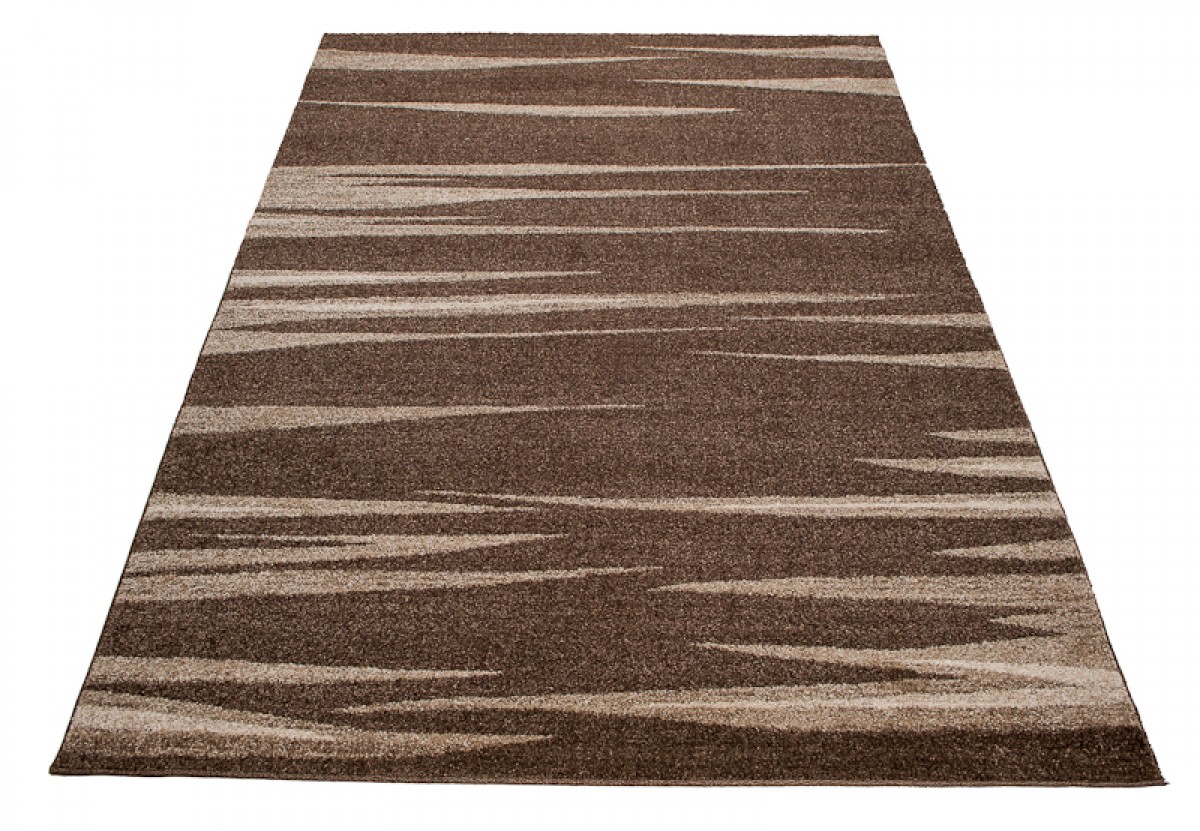 Tapis Sari Marron Beige Rayé