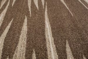 Tapis Sari Marron Beige Rayé