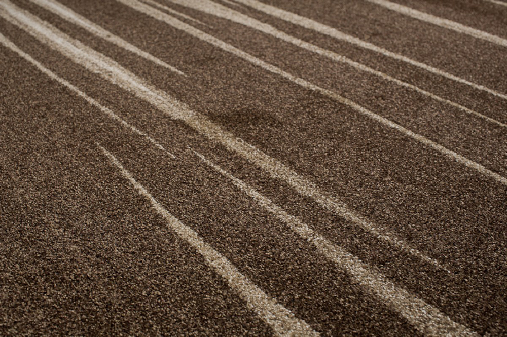 Tapis Sari Marron Beige Rayé