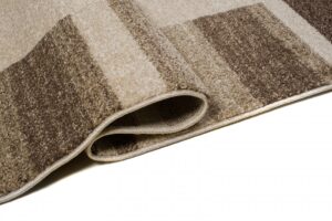 Tapis Sari Beige Marron Cadre