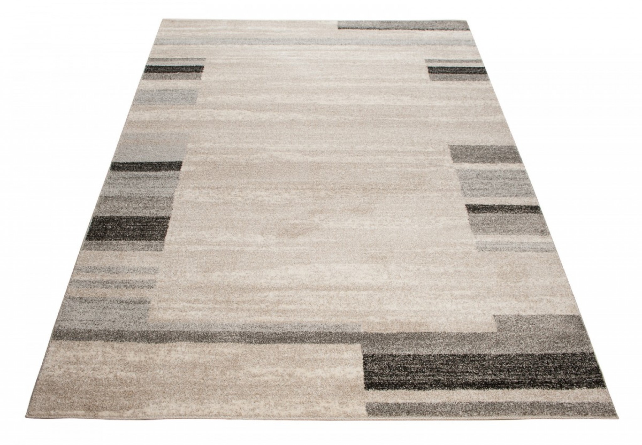 Tapis Sari Beige Gris Cadre