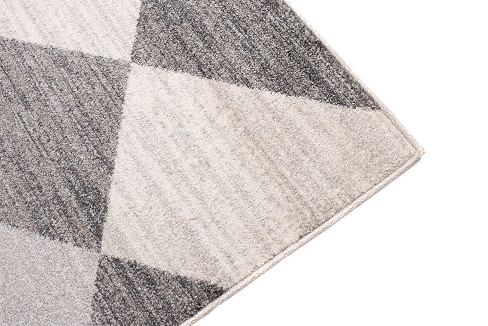 Tapis Sari Gris Crème Géométrique