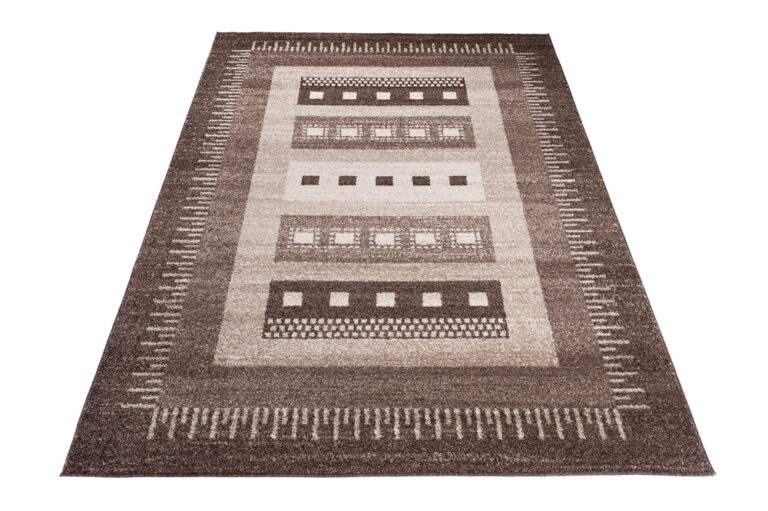 Tapis Sari Marron Ethnique Cadre