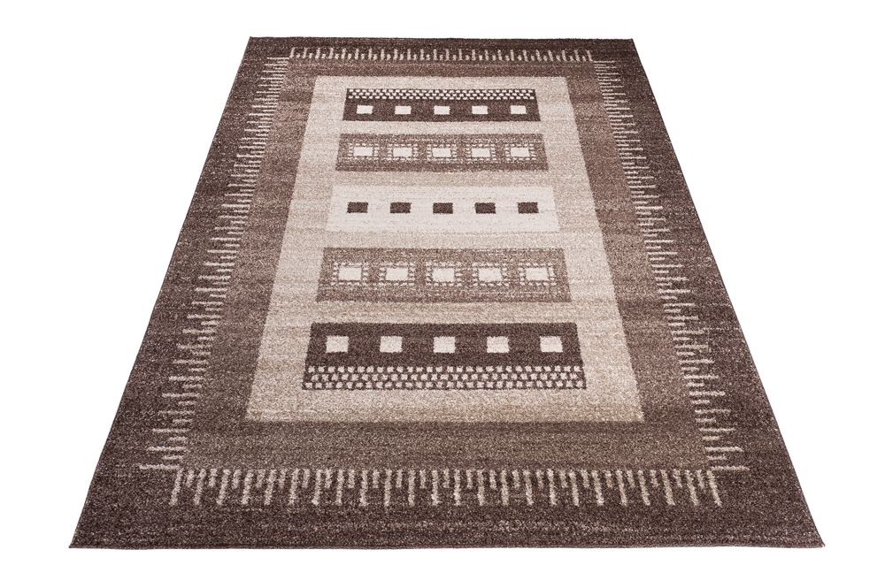 Tapis Sari Marron Ethnique Cadre
