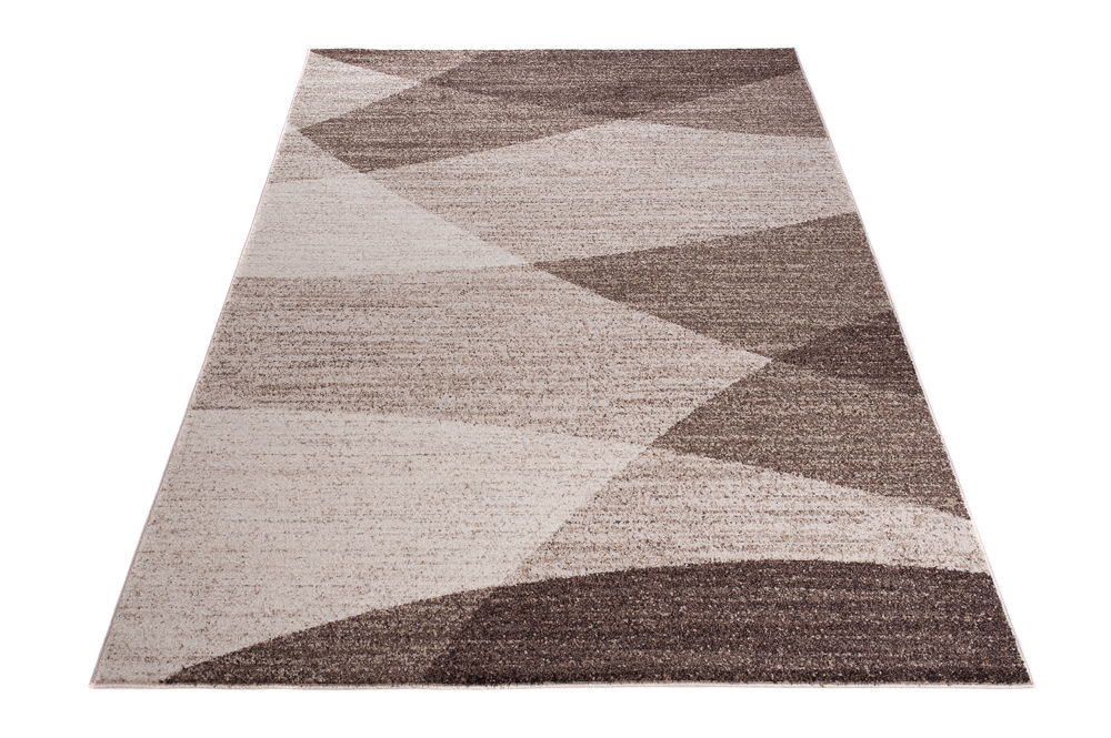 Tapis Sari Marron Beige Géométrique