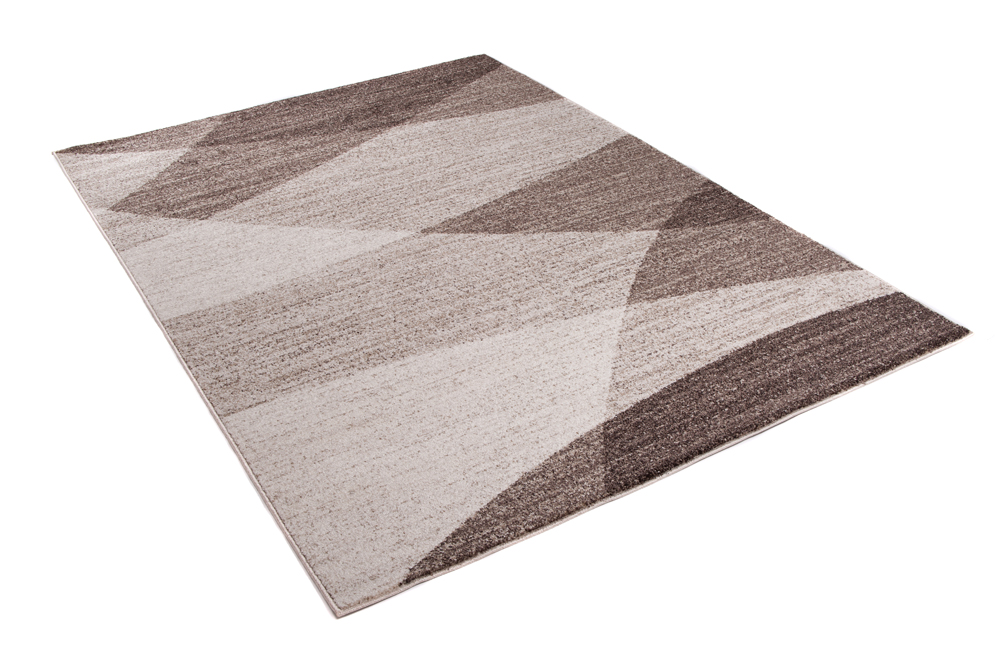 Tapis Sari Marron Beige Géométrique