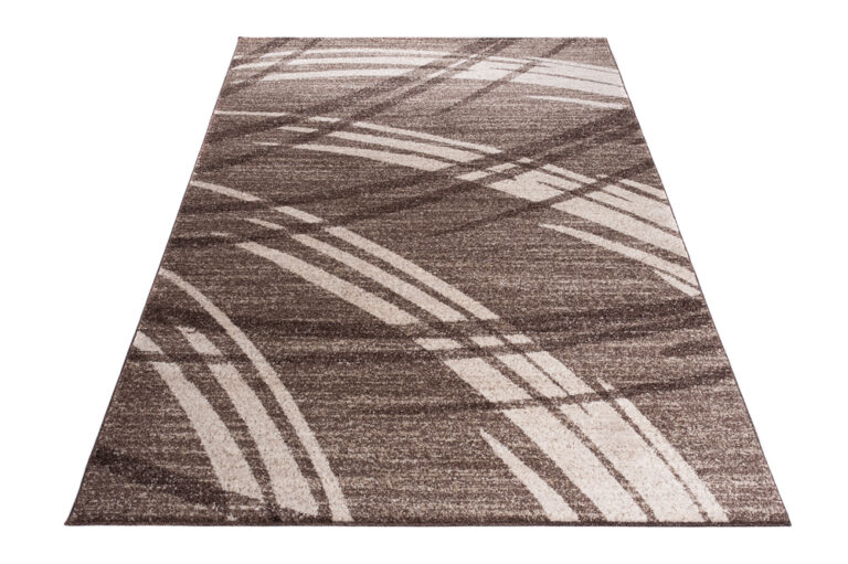 Tapis Sari Marron Clair Rayé