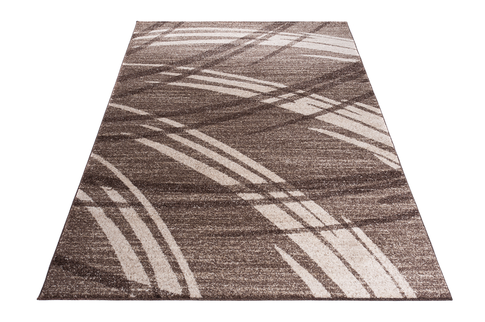 Tapis Sari Marron Clair Rayé