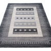 Tapis Sari Gris Ethnique Cadre